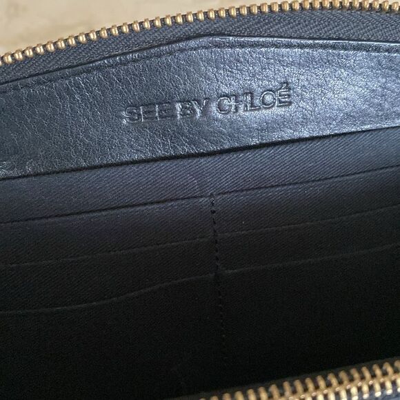 See By Chloe Python Leather Large Zippered Clutch Wallet - Picture 17 of 17